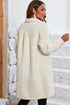 Contrast Flap Pocket Single Breasted Teddy Coat